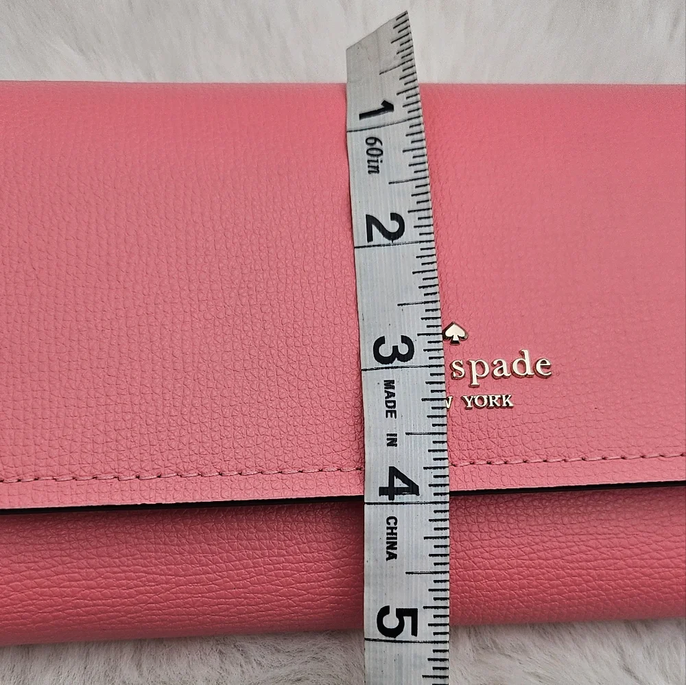 Kate Spade pink peach clutch wallet crossbody bag gold chain‎ straps - Picture 3 of 10
